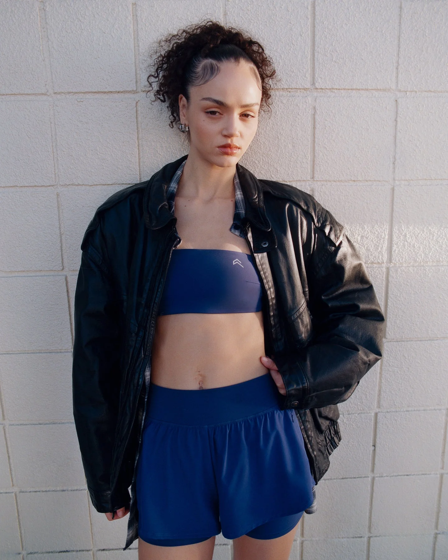 UnifiedMove™ Micro Bandeau Bralette with Reflective Logo | Varsity Blue - Image 2
