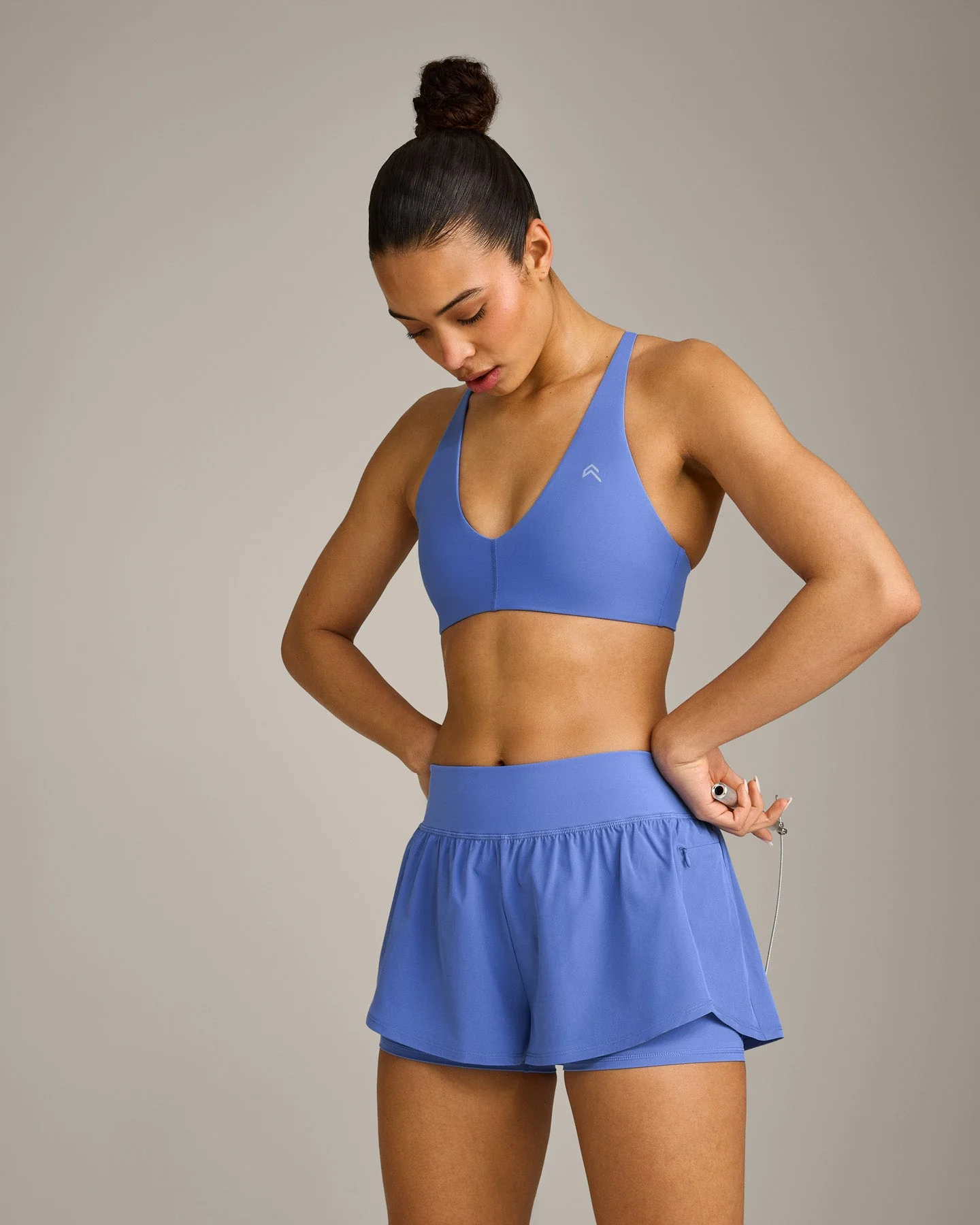 UnifiedMove™ Micro Bralette with Reflective Logo | Glaucous Blue - Image 2