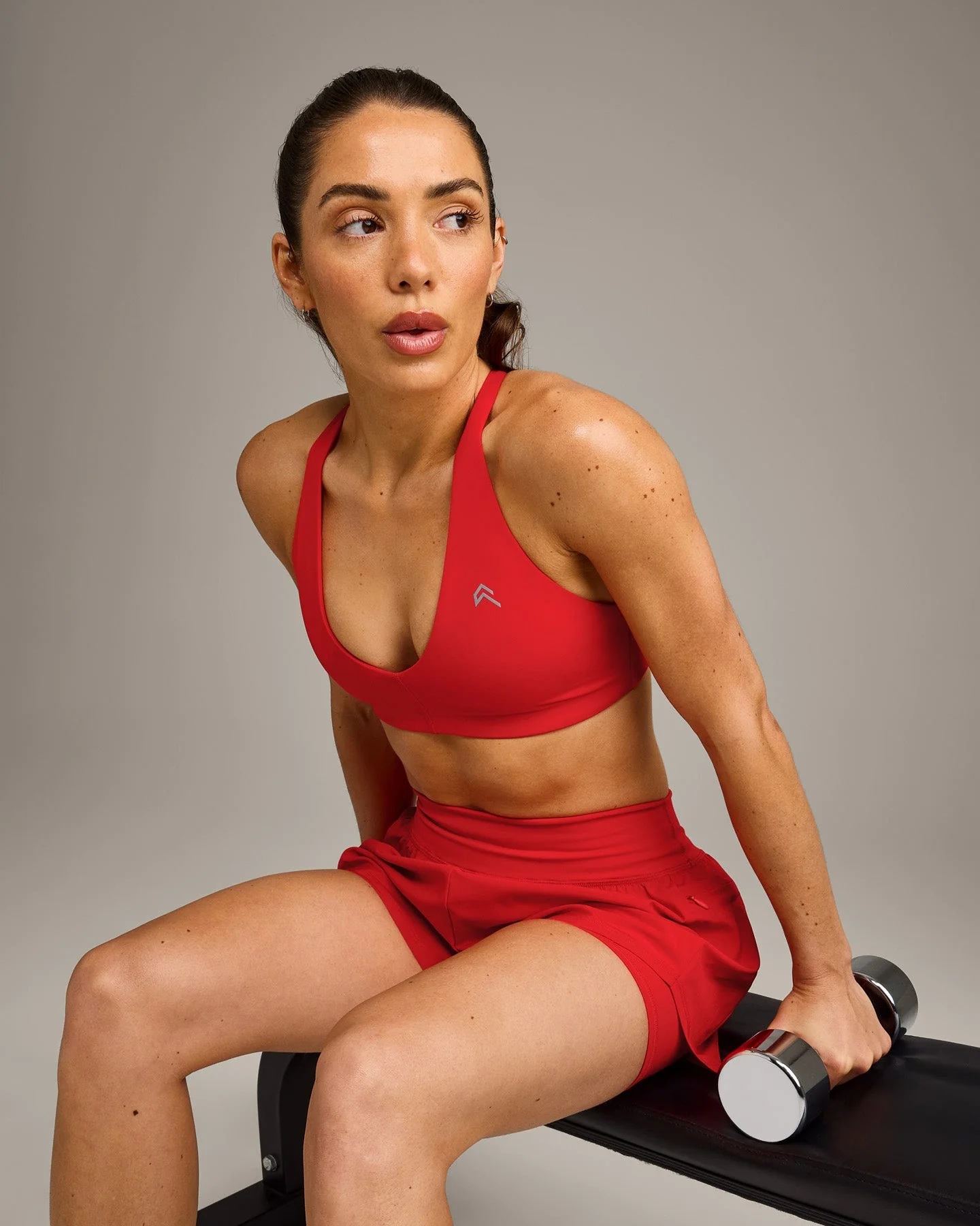 UnifiedMove™ Micro Bralette with Reflective Logo | Muscle Mommy Red - Image 5