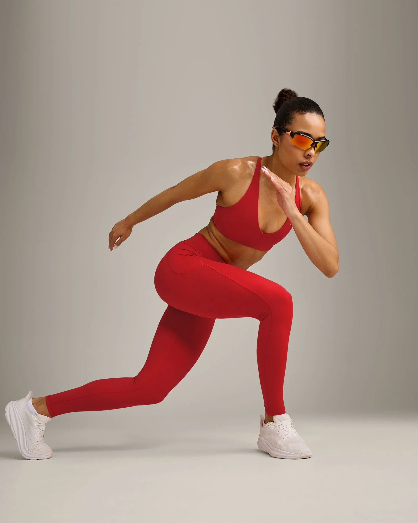 UnifiedMove™ Pocket Leggings with Bonding with Reflective Logo | Muscle Mommy Red - Image 4