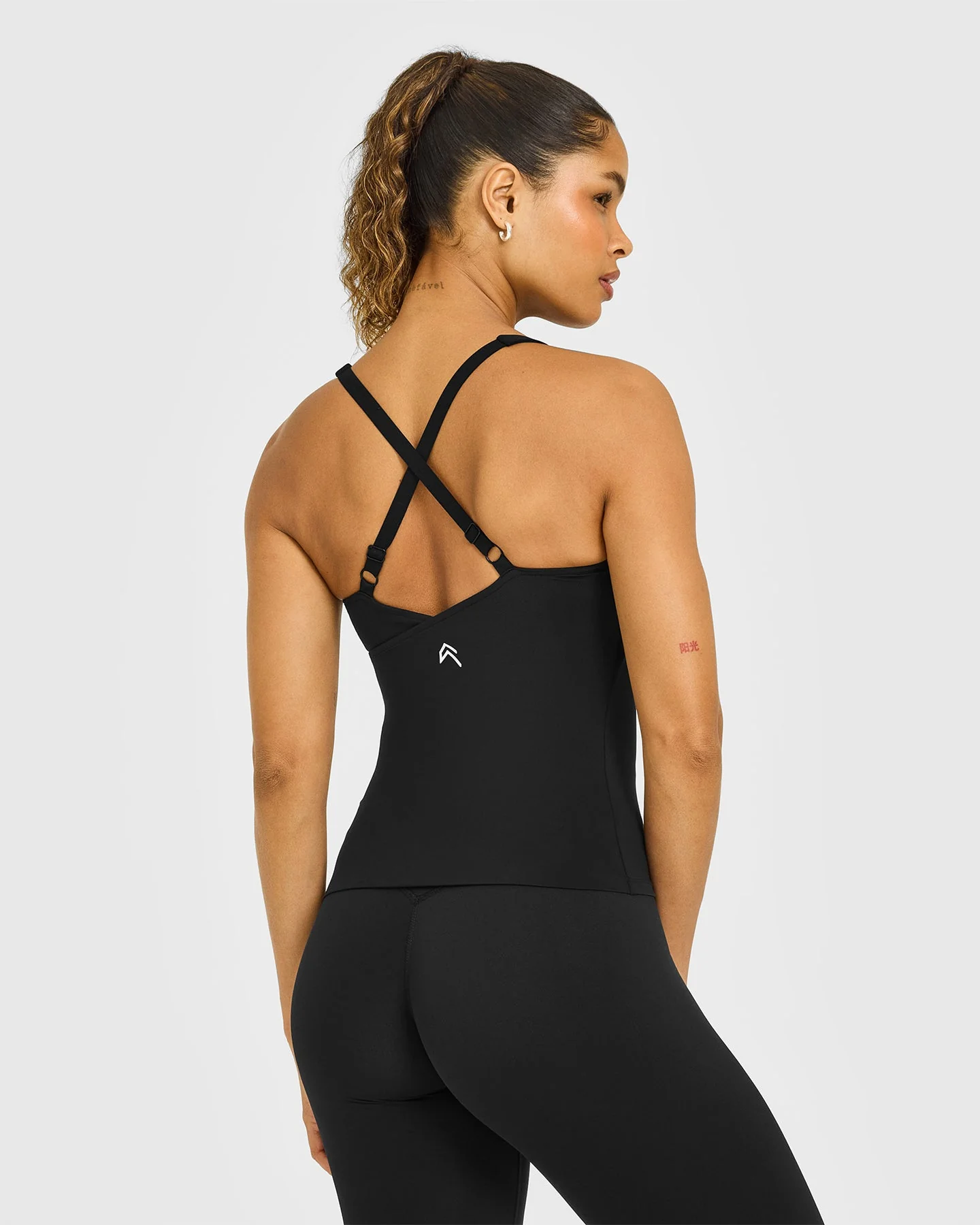 UnifiedMove™ V Neck Cross Back Vest White Logo | Black - Image 2