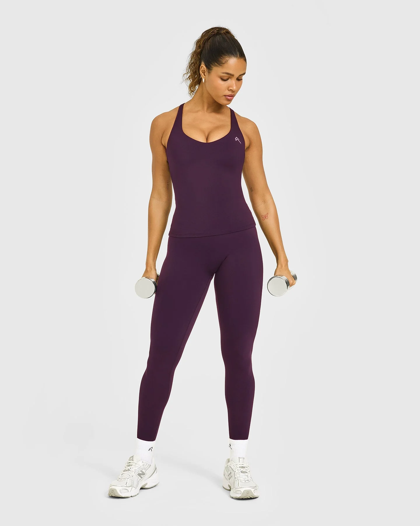 UnifiedMove™ V Neck Cross Back Vest White Logo | Blackberry Purple - Image 3