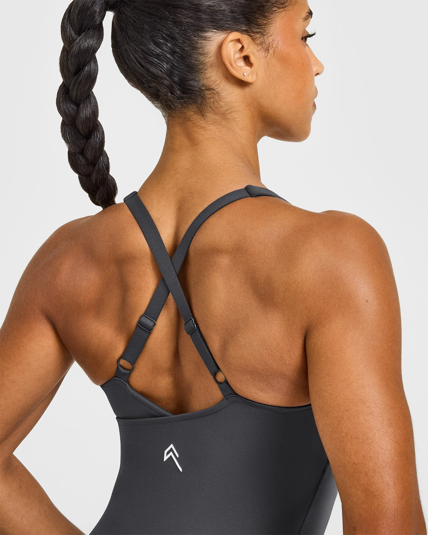 UnifiedMove™ V Neck Cross Back Vest White Logo | Coal - Image 4