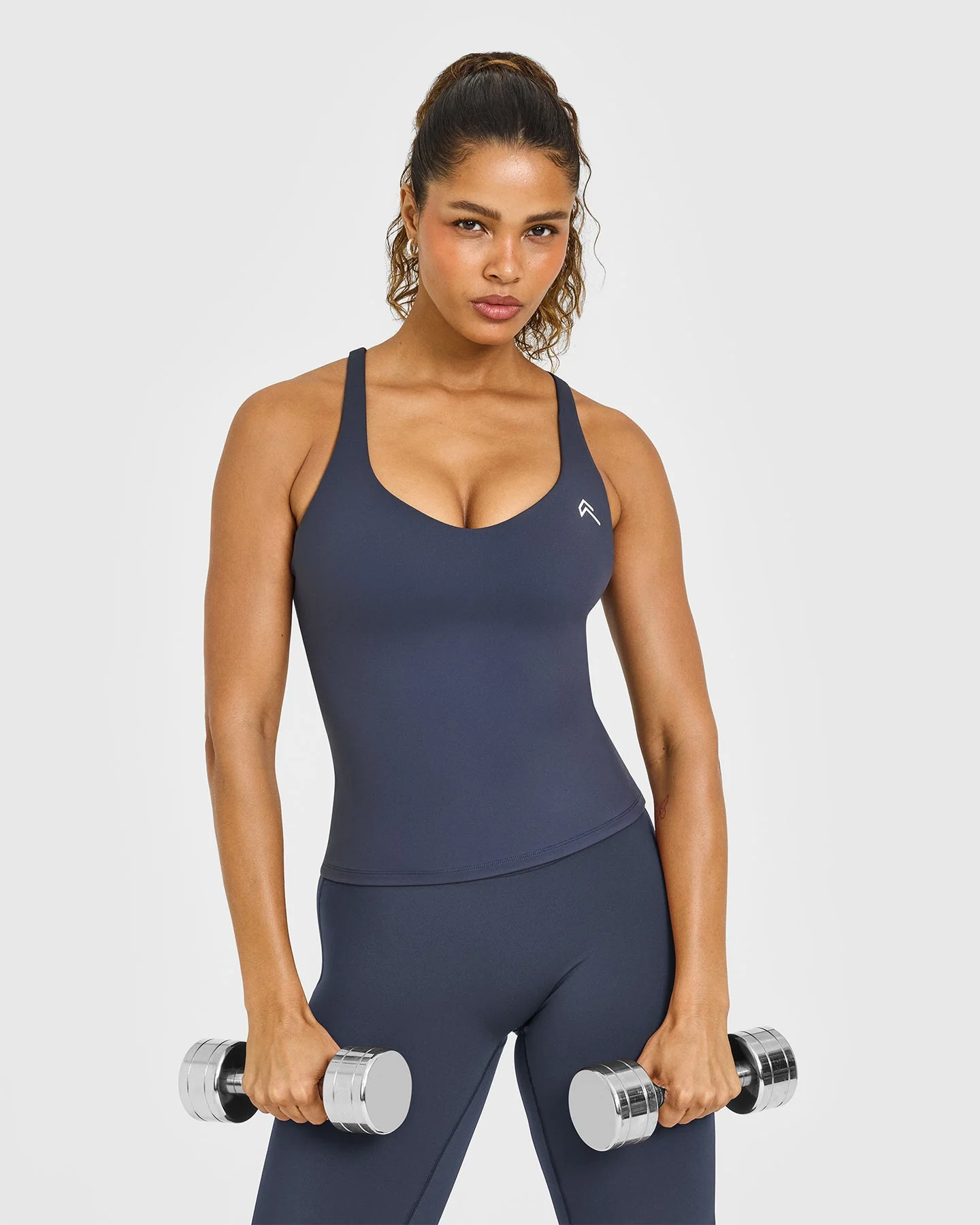 UnifiedMove™ V Neck Cross Back Vest White Logo | True Blue - Image 6