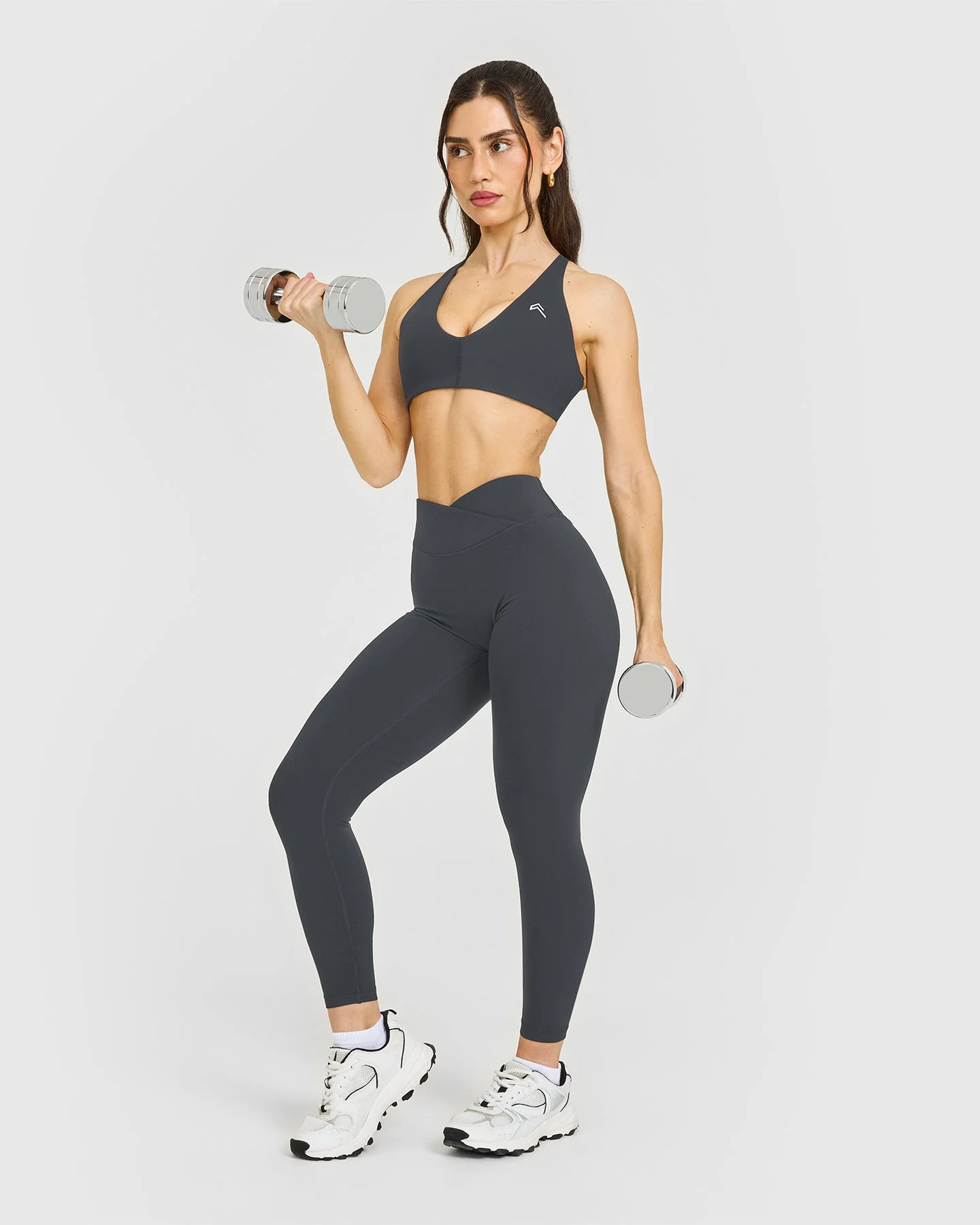 UnifiedMove™ Wrap Leggings White Logo | Coal - Image 3