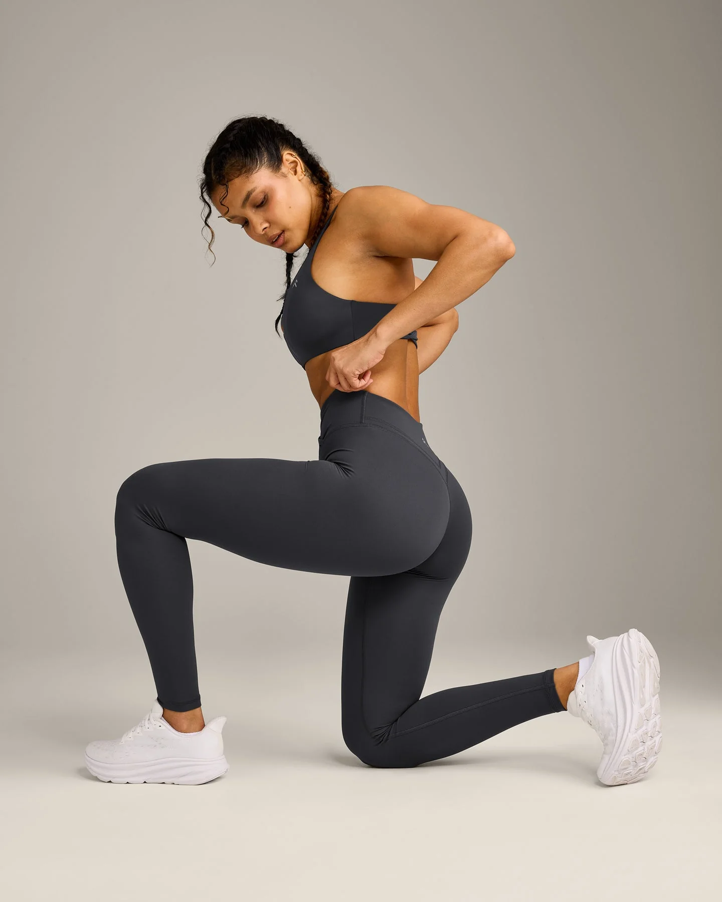 UnifiedMove™ Wrap Leggings with Reflective Logo | Coal - Image 3
