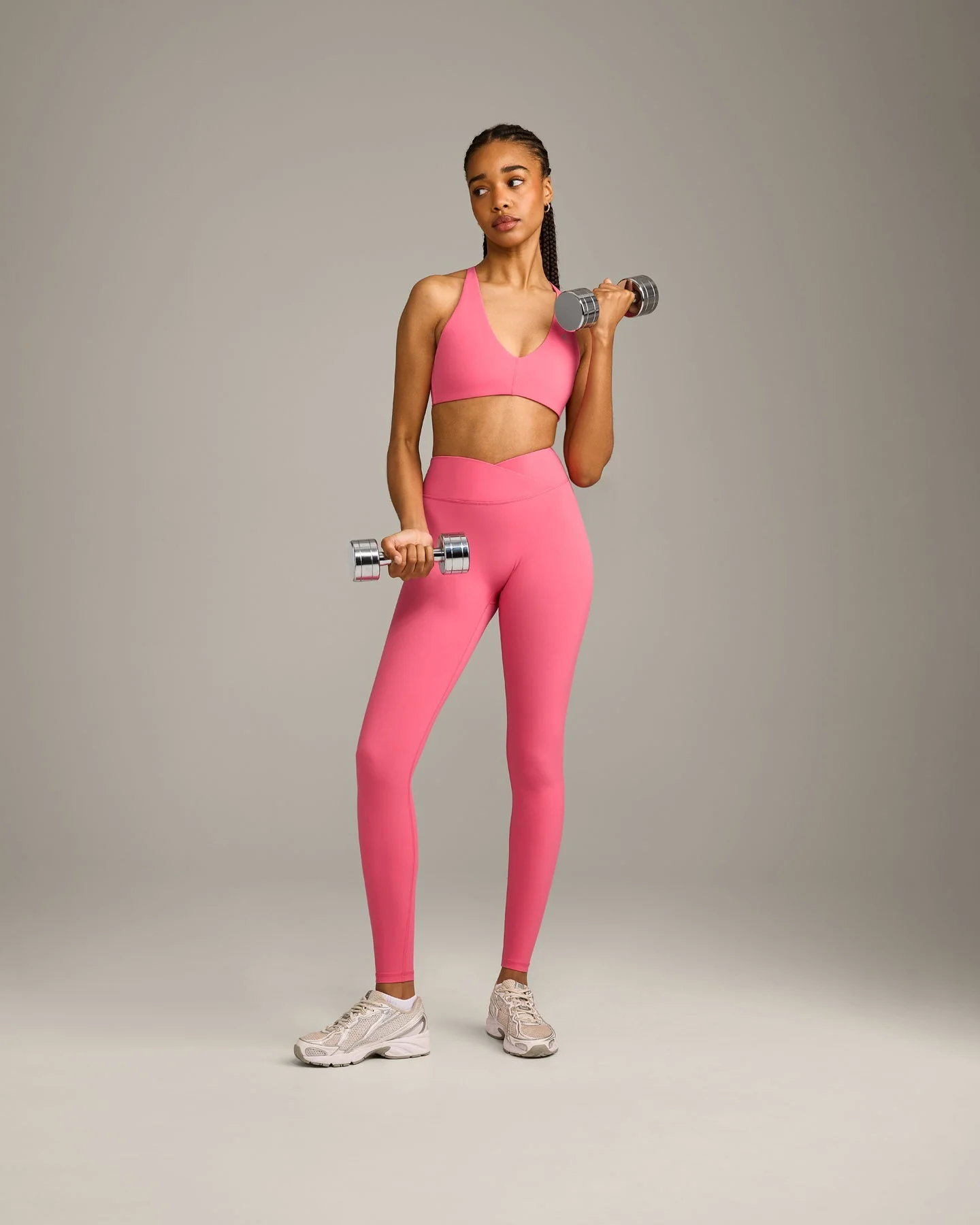 UnifiedMove™ Wrap Leggings with Reflective Logo | Hot Girl Pink - Image 3
