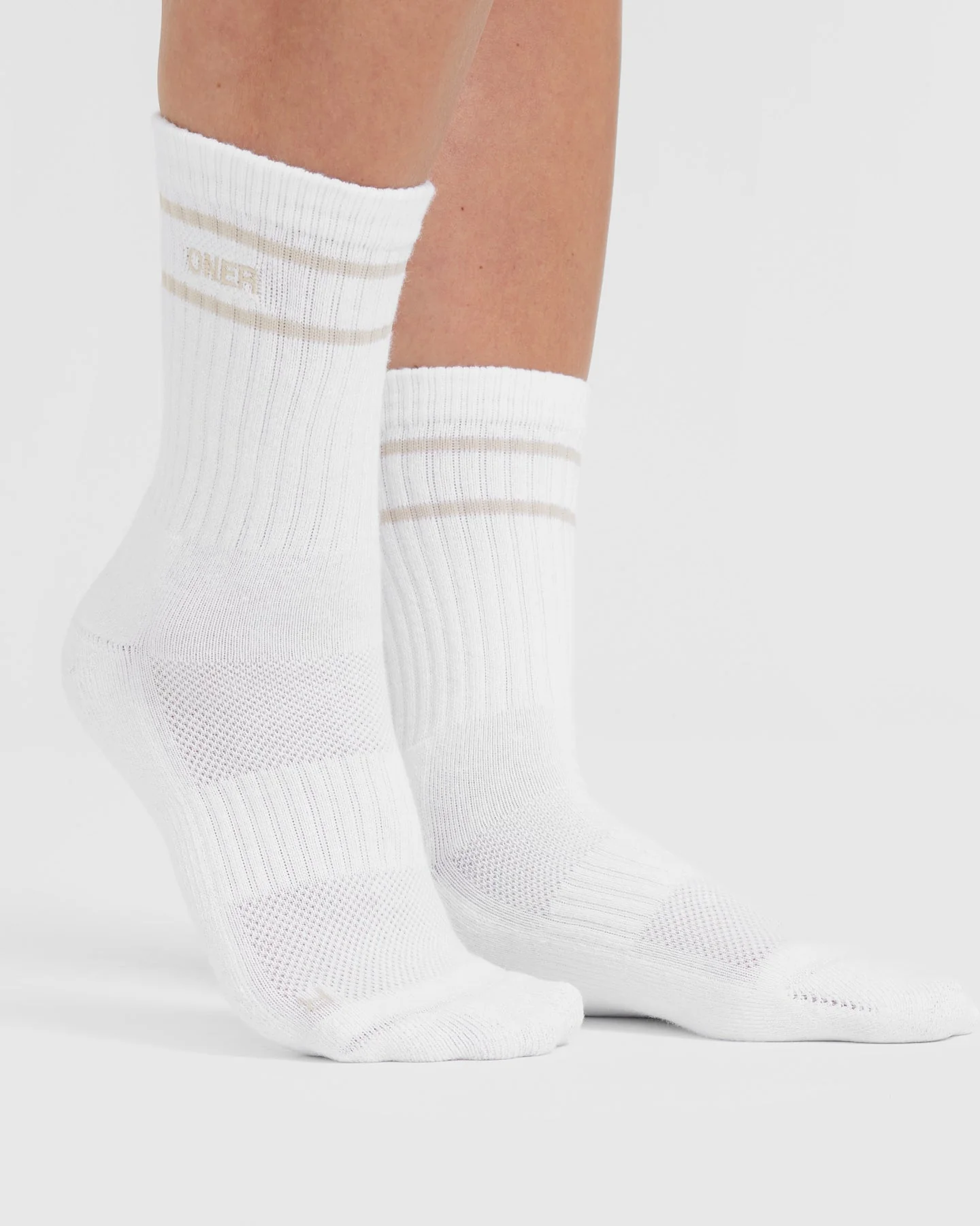 Varsity Crew Socks 3 Pack | Off White/Blue/White - Image 2