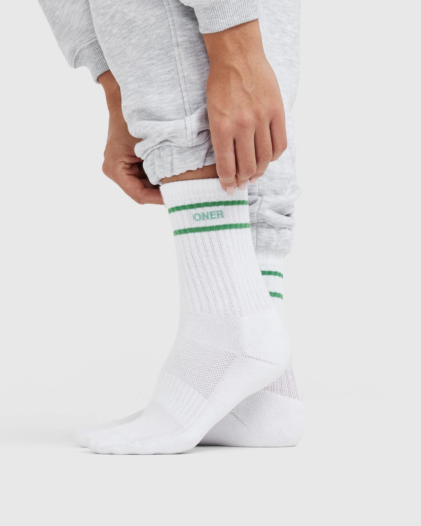 Varsity Crew Socks 3 Pack | White/Jade/Sandstone/Black - Image 3