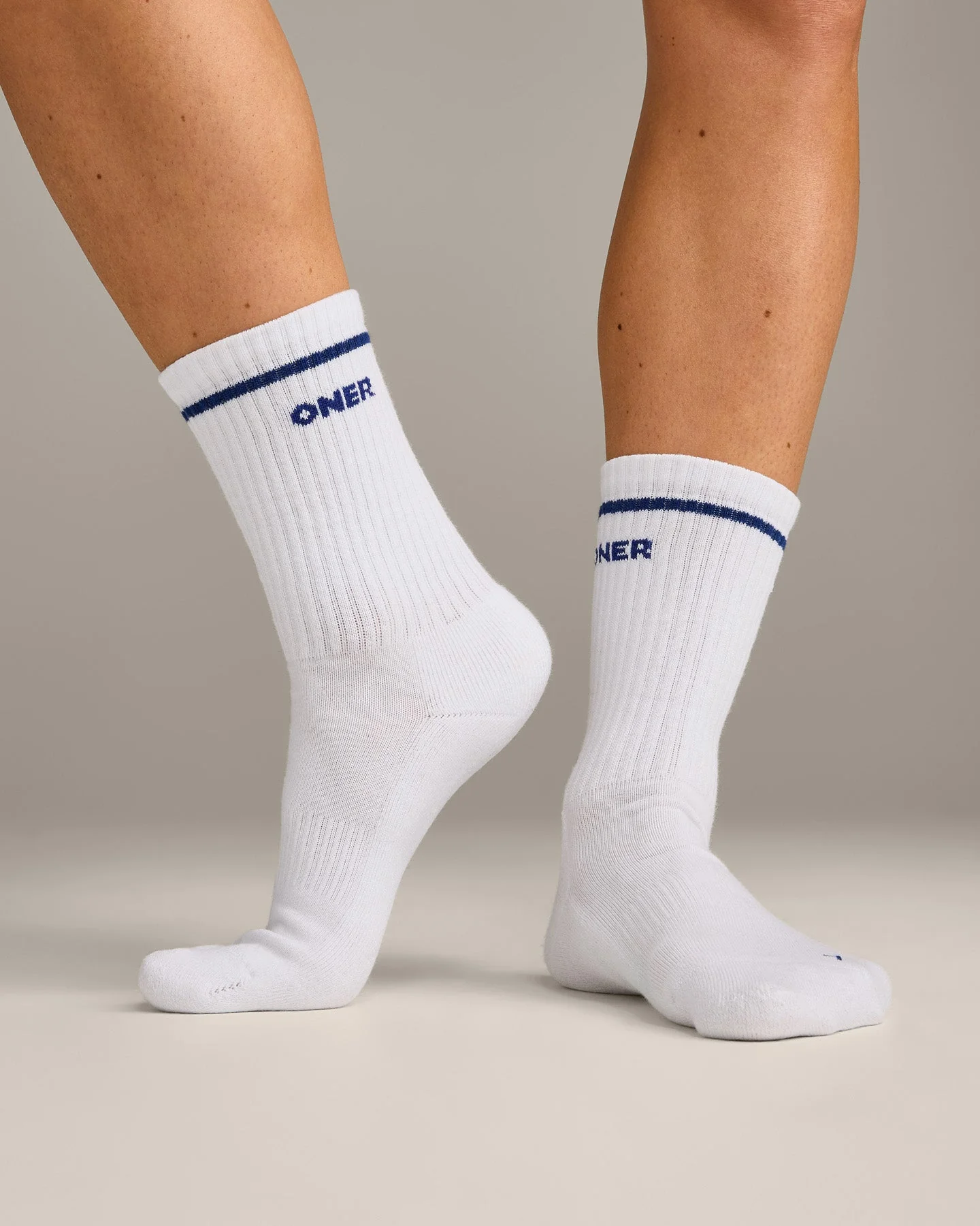 Varsity Stripe Crew Socks 3 Pack | White/Grey - Image 6